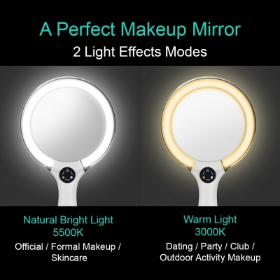 StarLite LED高清雙面化妝鏡-充電式1X/5X手持鏡