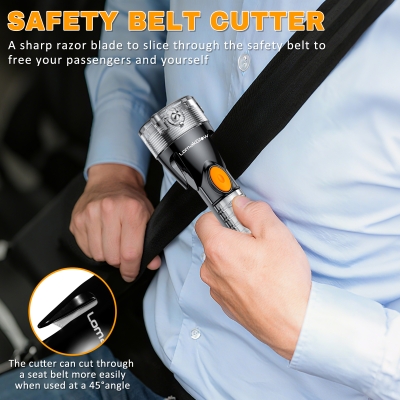 LomakGlow Multi-function Car Safety Flashlight-Emergency Rescue Tool