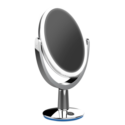 Superstar Oval Shaped Dual-Sided Lighted Vanity Mirror, 1X/5X Magnifying Makeup Mirror
