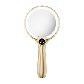 Starlite LED高清雙面化妝鏡-充電式1X/5X手持鏡-金色