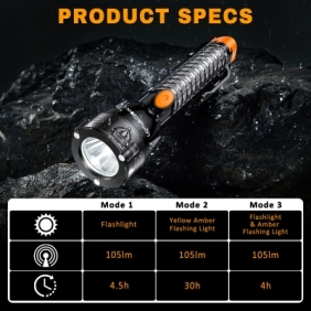 LomakGlow Multi-function Car Safety Flashlight-Emergency Rescue Tool