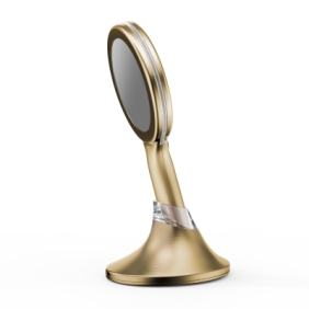 Starlite Handheld Rechargeable Lighted Makeup Mirror with 1X/5X Magnification-Brass